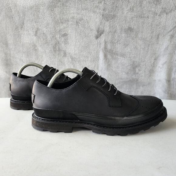 Sorel Waterproof Shoes Mens Size 9.5 Black Leather Wingtip Oxford Madson - Picture 2 of 12